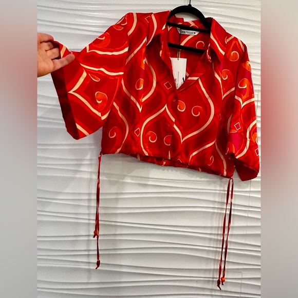 NWT Retro Summer Spring Zara Print Top - Picture 11 of 14